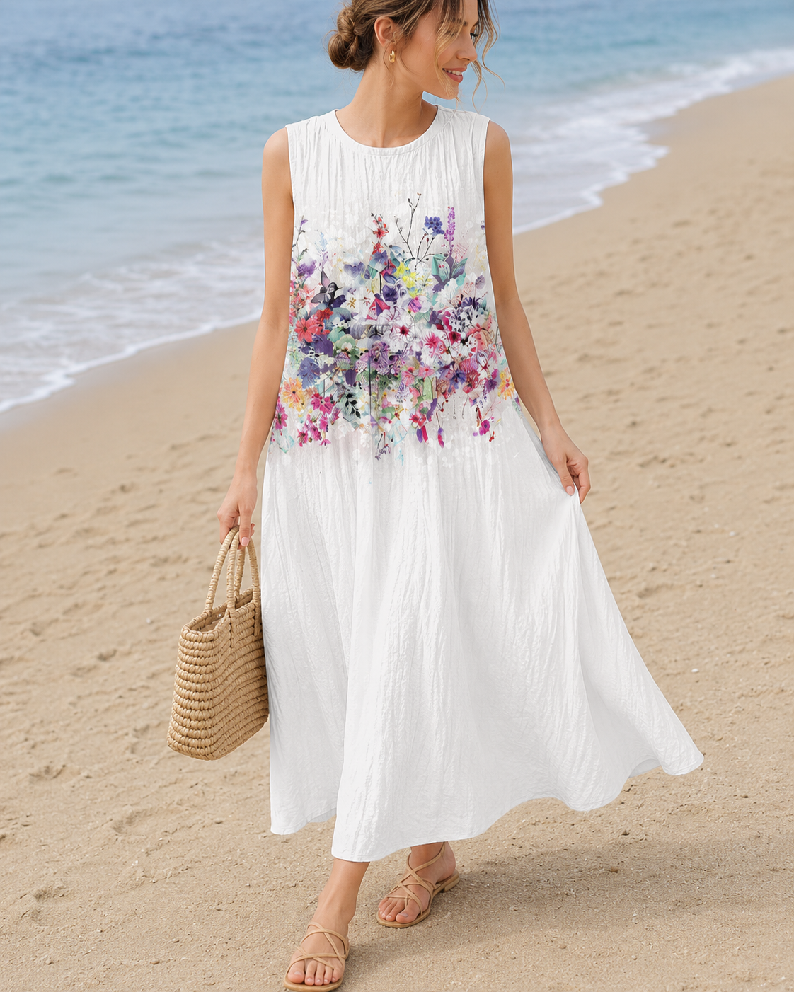 Maribel™ | Abito Midi Leggero e Camuffante per la Pancia