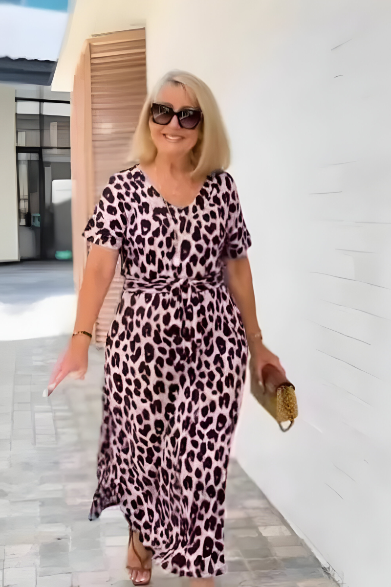Lily | Abito Lungo da Donna con Stampa Leopardata