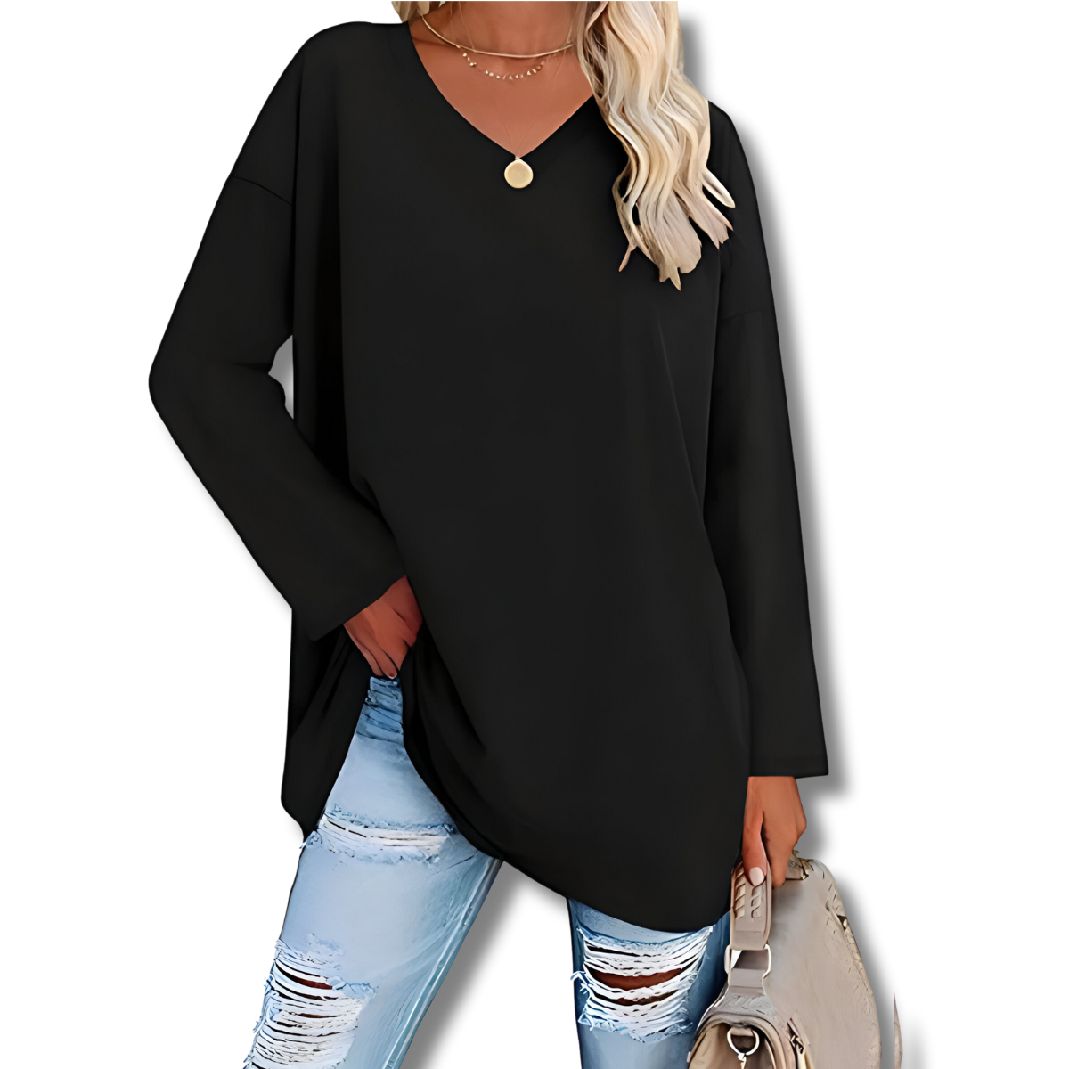 Letizia™ | Maglione a maniche lunghe con scollo a V