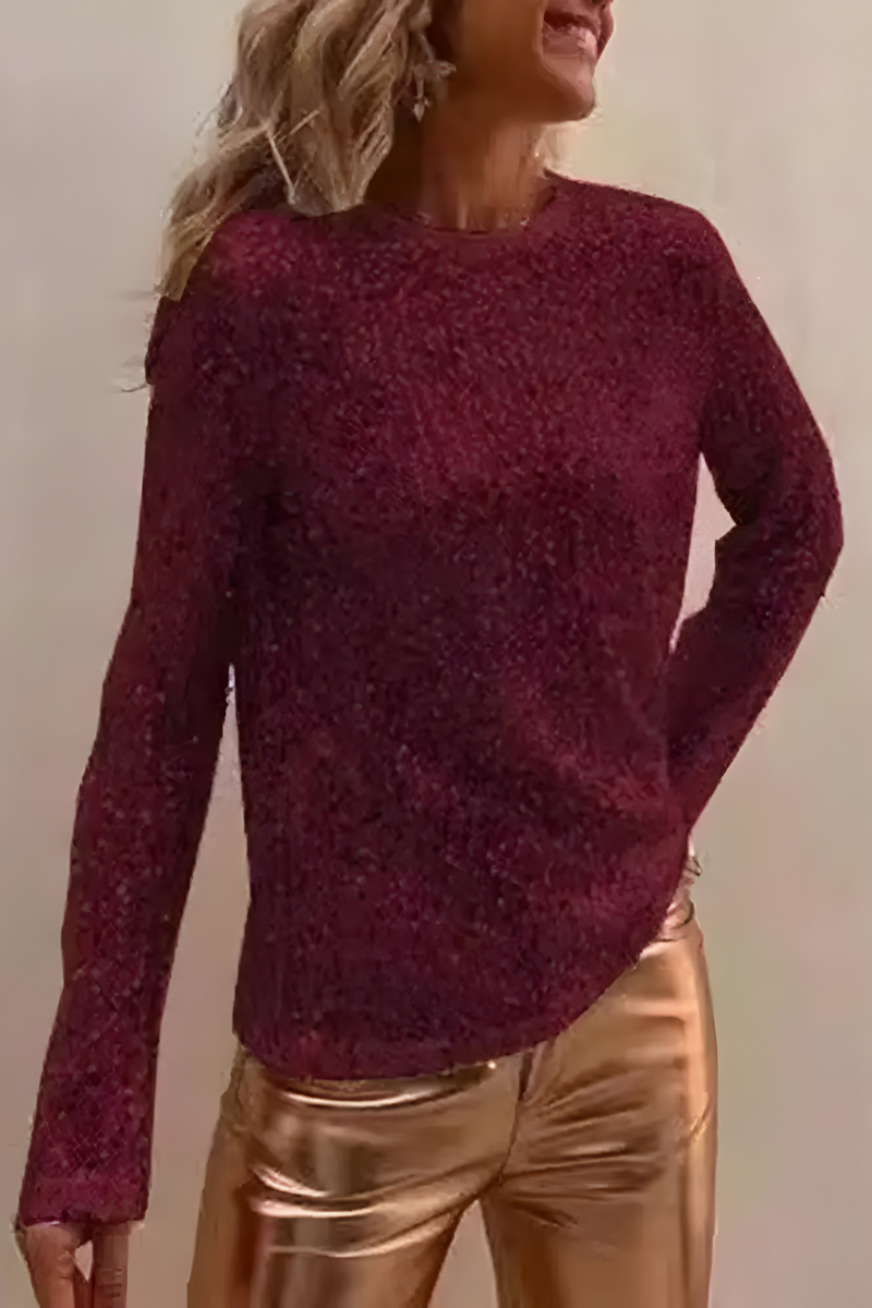 Nela™ | Elegante Top di Paillettes con Maniche Lunghe