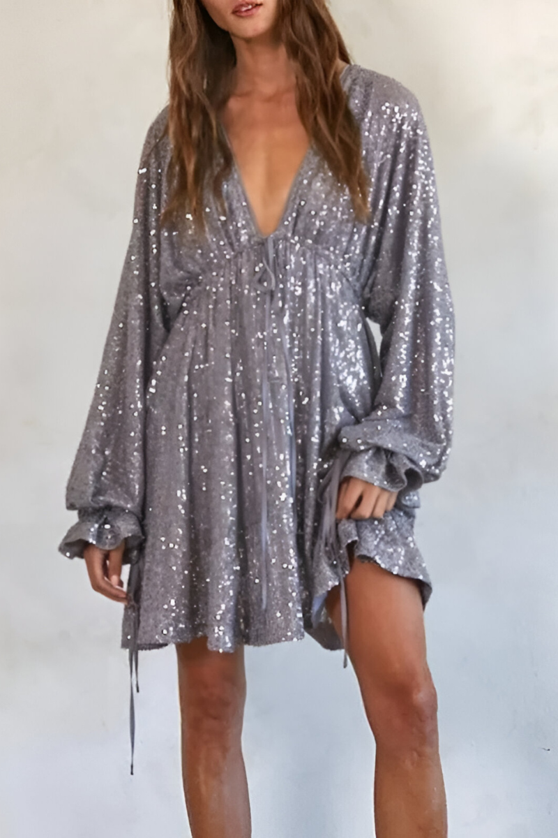 Livya™ | Elegante Abito Plissé con Paillettes