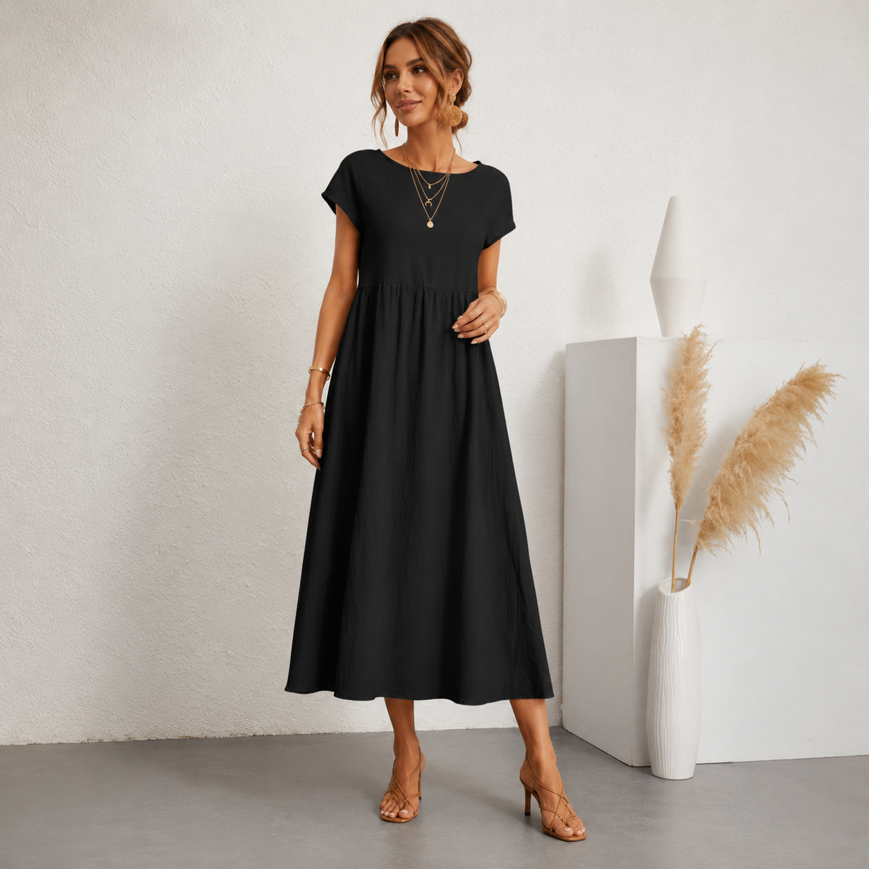 Lucie™ | Abito Maxi Coprente Con Tasche