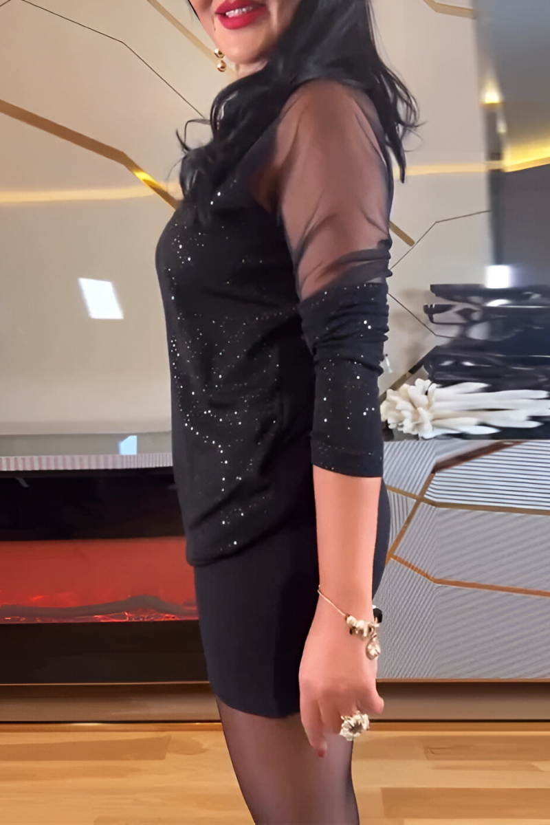 Faren™ | Abito elegante con glitter e maniche lunghe