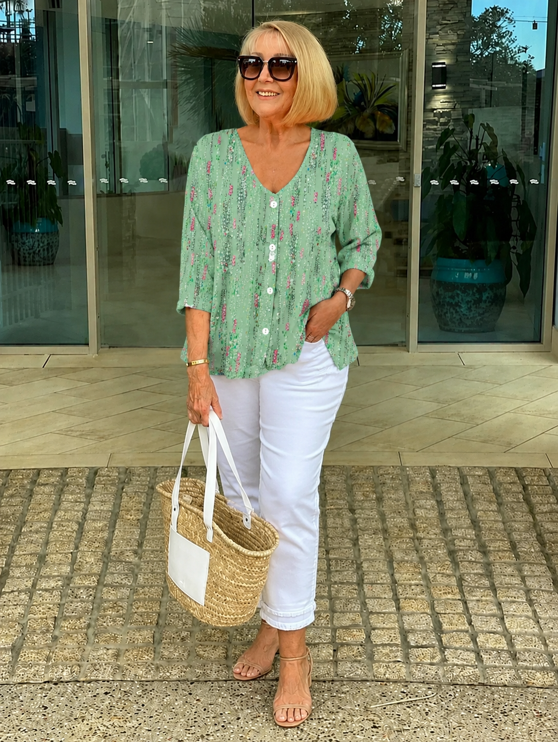 Elanna™ | Blusa con Fiori che Copre la Pancia