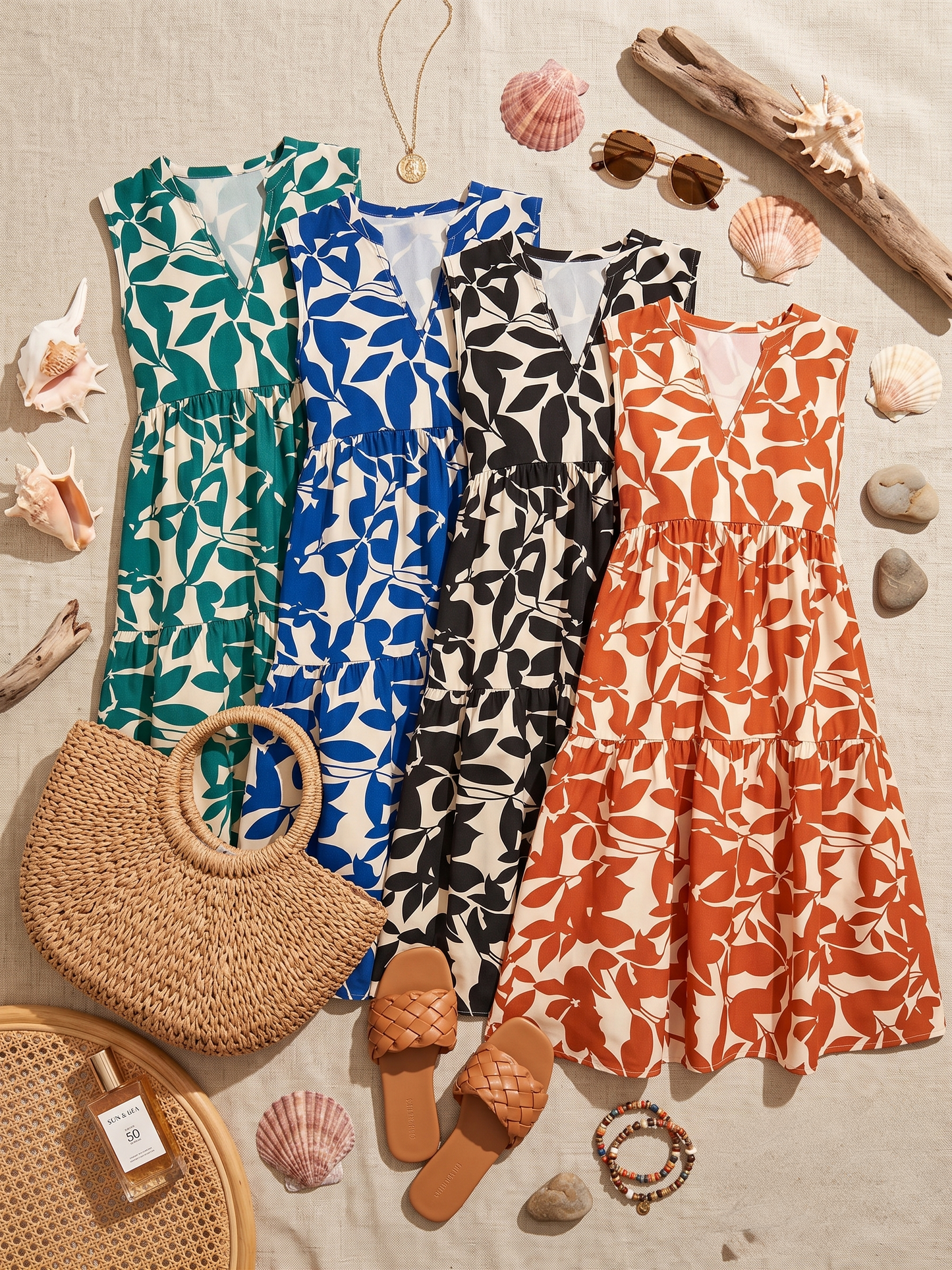 Tasha™ | Elegante Abito Midi Con Design Camuffante Per La Pancia