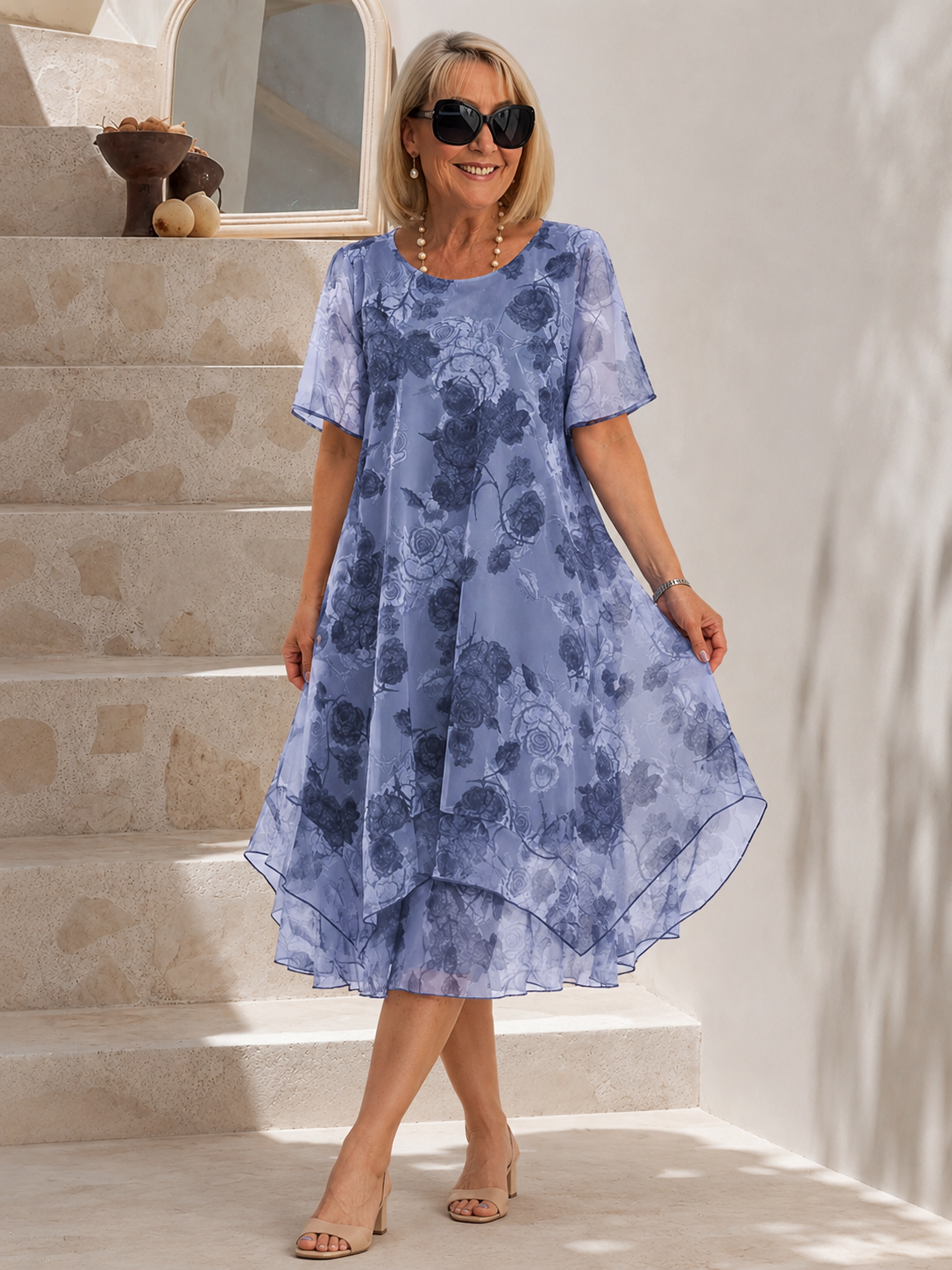 Lune™ | Abito Midi Pieghettato Camuffa Pancia
