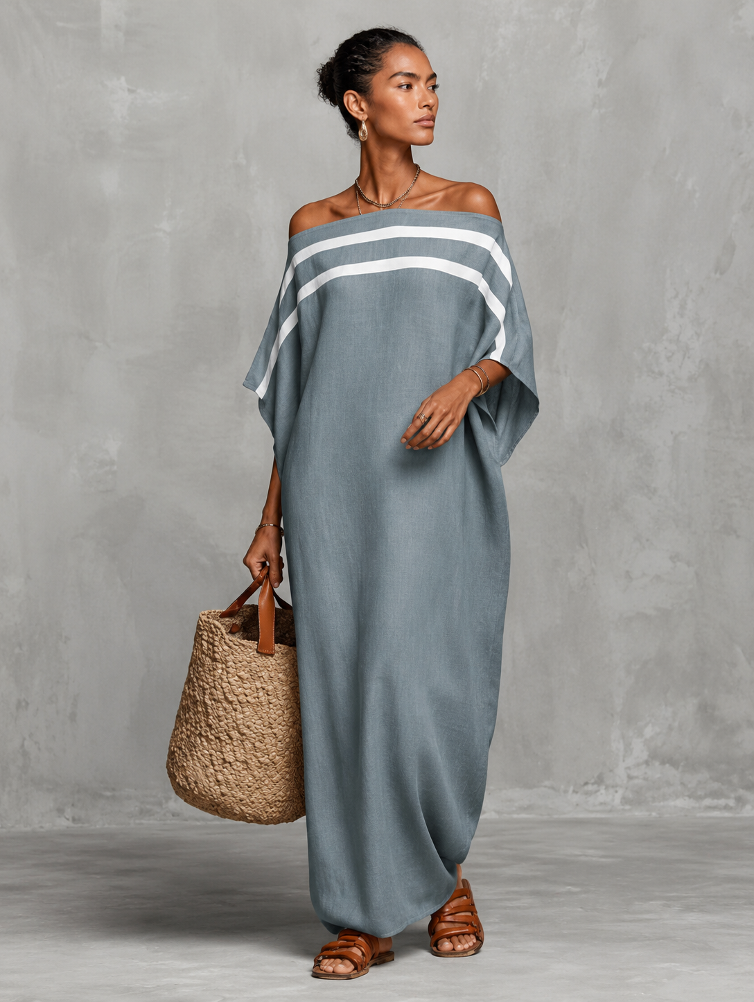 Estelle™ | Abito Maxi Off-Shoulder Comodo per Camuffare la Pancia