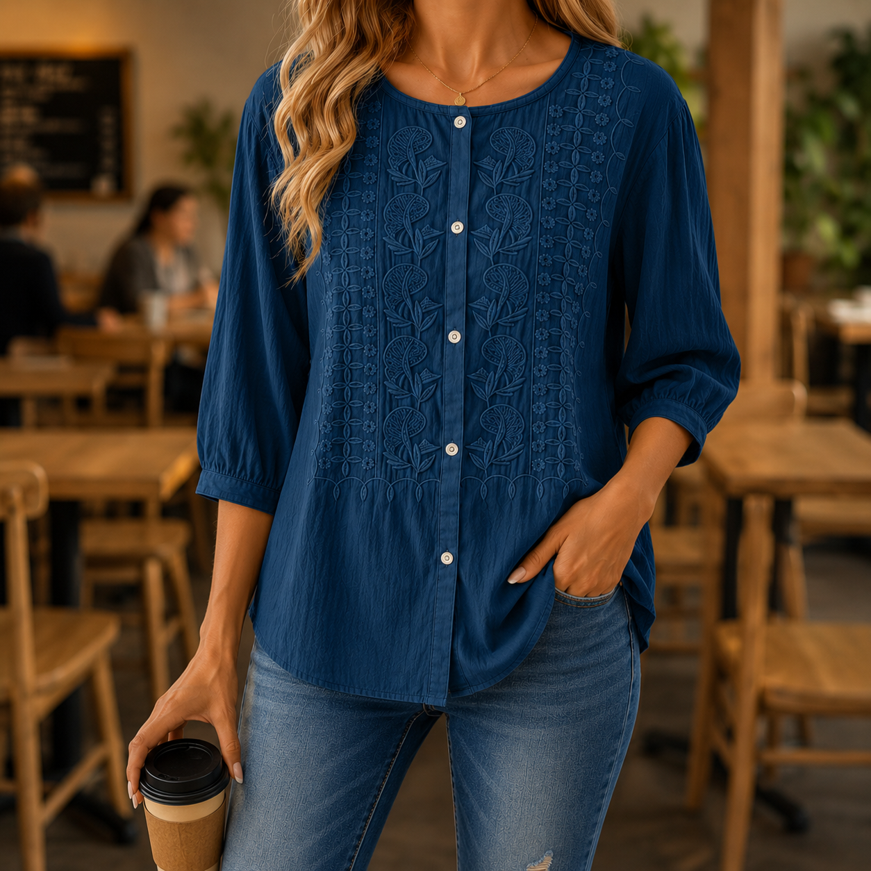 1 + 1 gratis Amelie™ | Elegante Blusa Ricamata