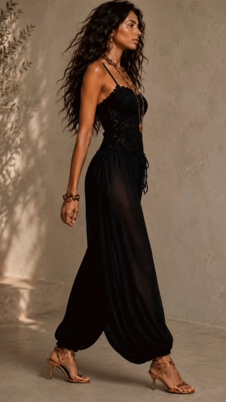 Laia™ | Tuta Halter in Pizzo