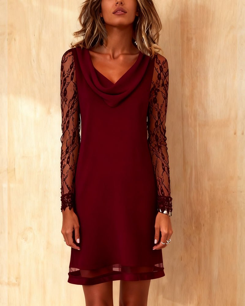 Elva™ | Abito Elegante con Maniche in Pizzo
