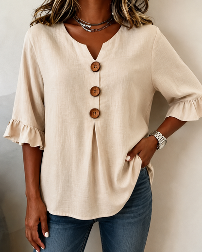 Amelie™ | Blusa Camuffa Pancia con Bottoni
