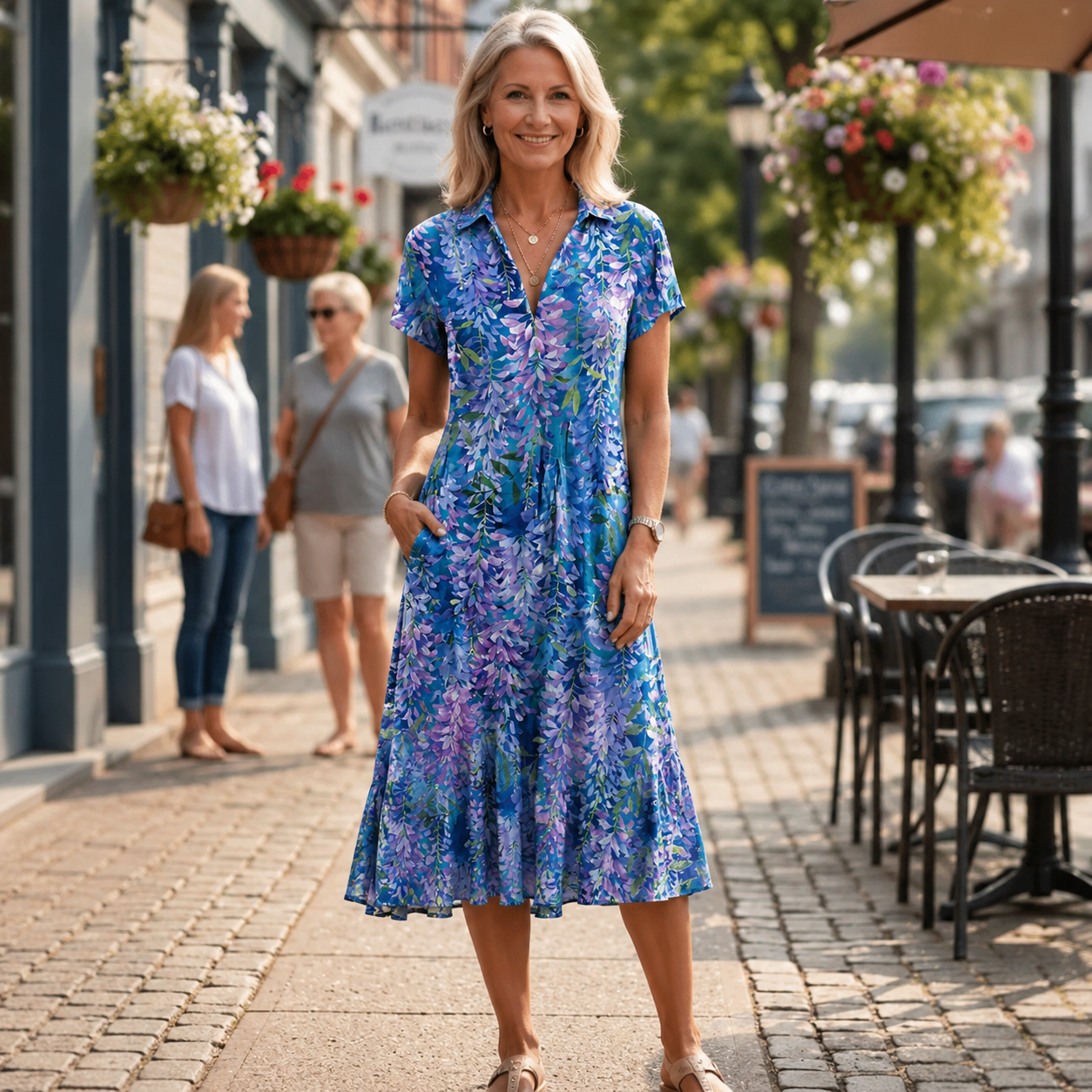 Moira™ | Elegante Abito Midi Con Design Camuffante per la Pancia