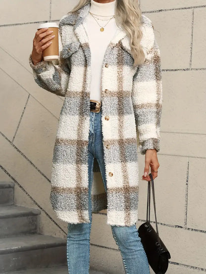 Isabelle™ | Giacca teddy a quadri confortevole