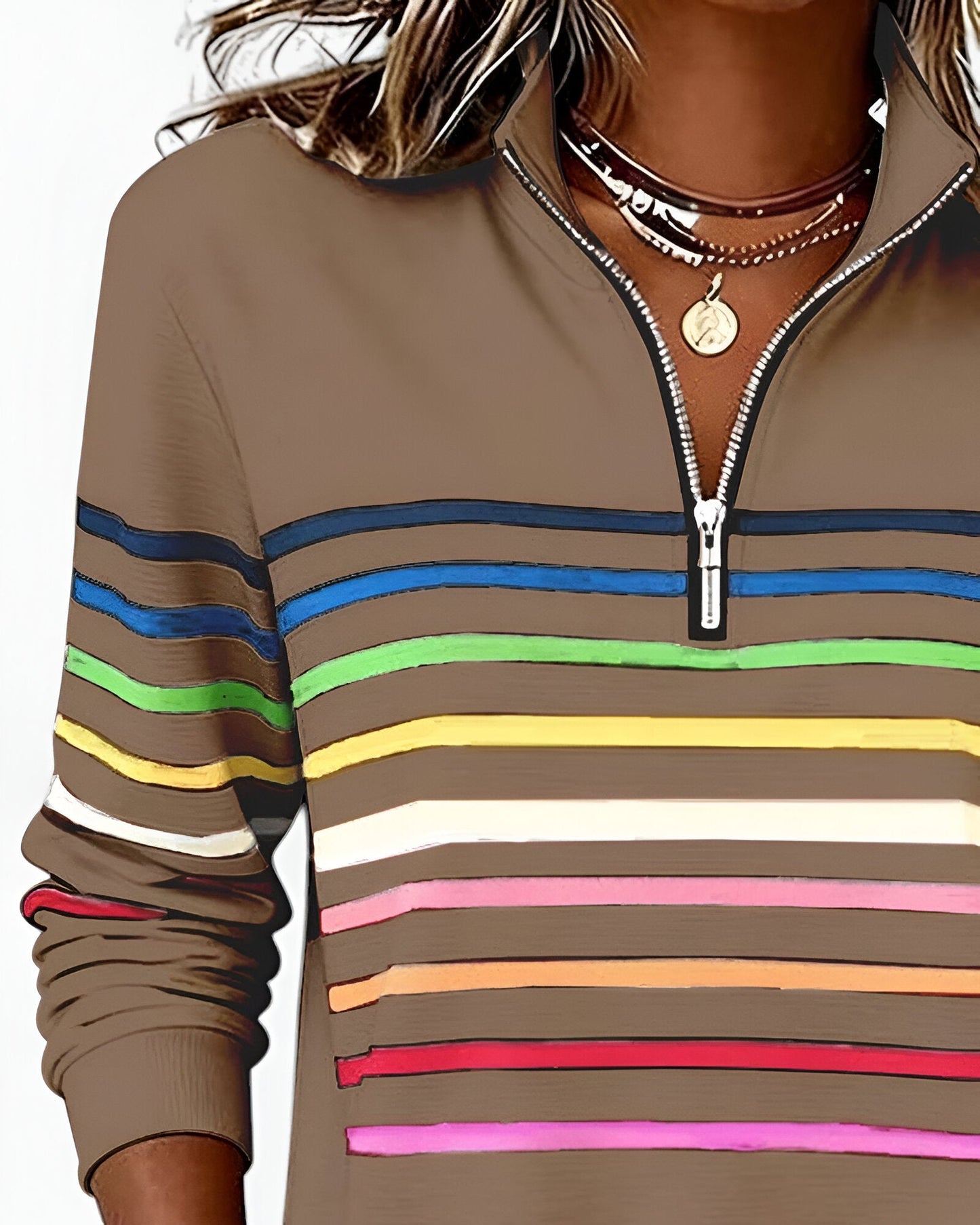 Kira™ | Maglione a zip a righe confortevole