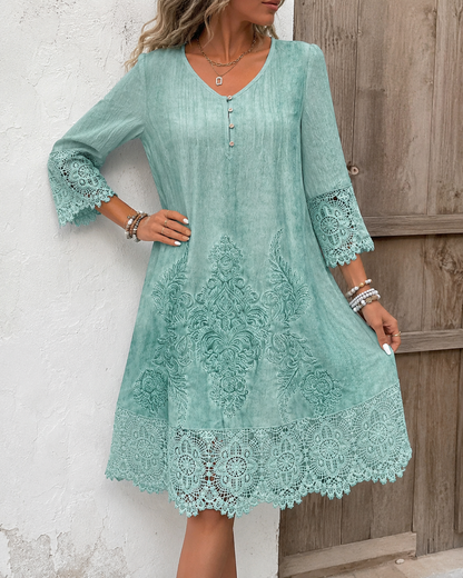 Eliane™ | Abito Midi in Pizzo Camuffa Pancia