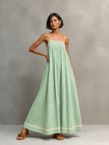 Elina™ | Maxi Abito A Righe Leggero