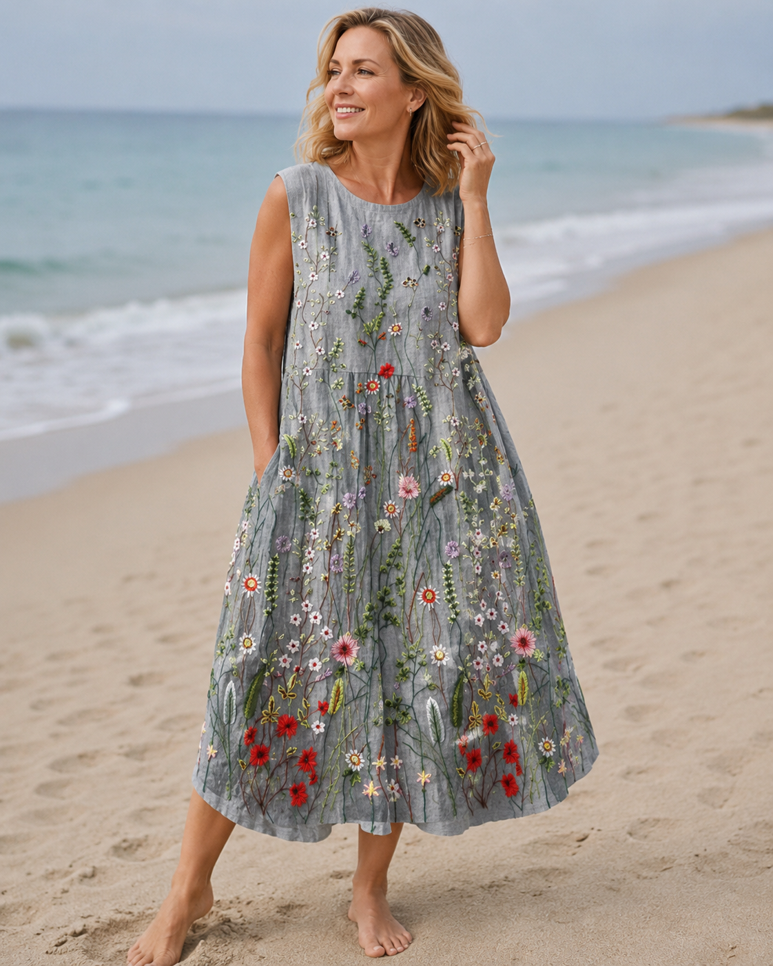 Coralie™ | Abito Midi Floreale Camuffante per la Pancia