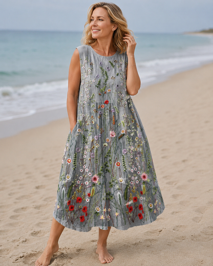Coralie™ | Abito Midi Floreale Camuffante per la Pancia
