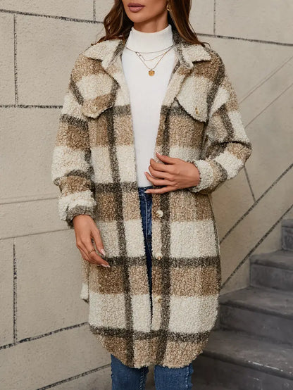 Isabelle™ | Giacca teddy a quadri confortevole