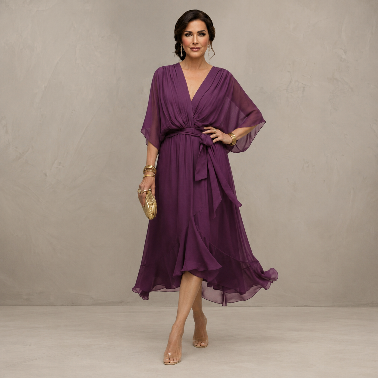 Marta™ | Elegante Abito Midi in Chiffon
