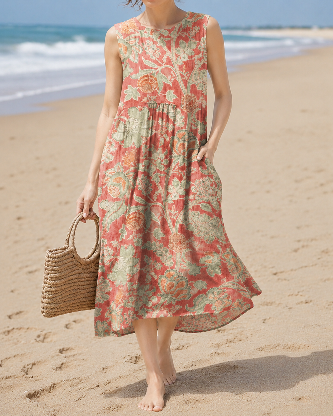 Ameline™ | Abito Midi Floreale Leggero Camuffante per Pancia