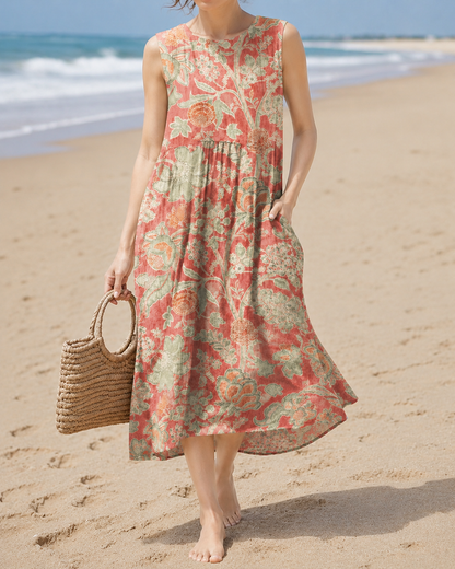 Ameline™ | Abito Midi Floreale Leggero Camuffante per Pancia