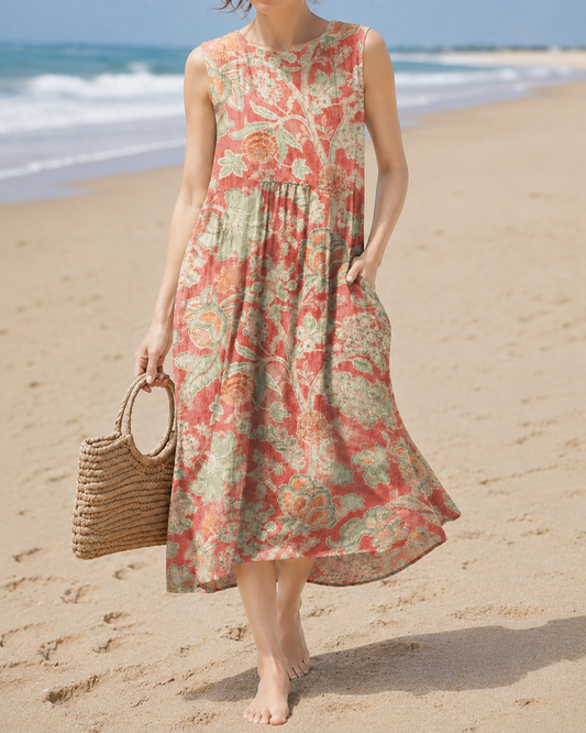 Ameline™ | Abito Midi Floreale Leggero Camuffante per Pancia