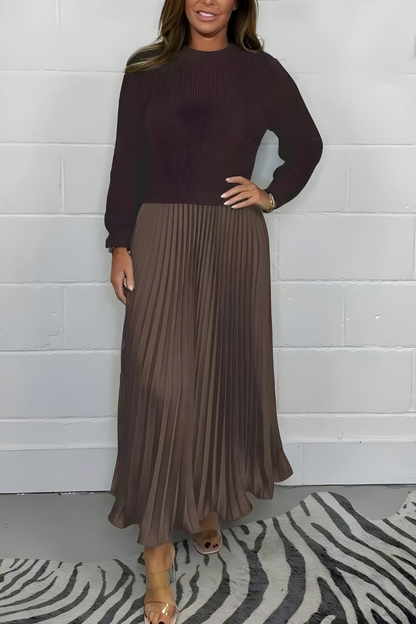 Elara™ | Elegante maxi abito plissettato