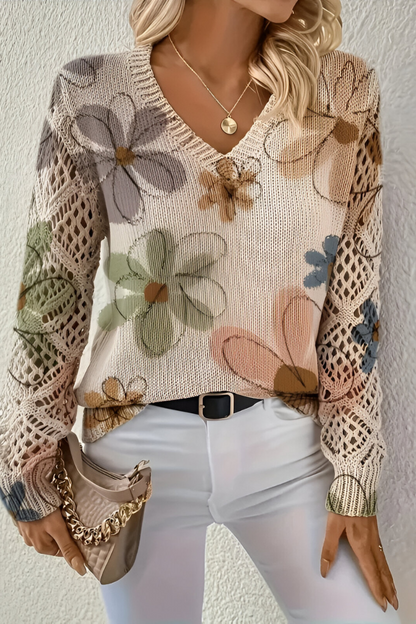 Aurélie | Elegante Maglione con Motivo Floreale