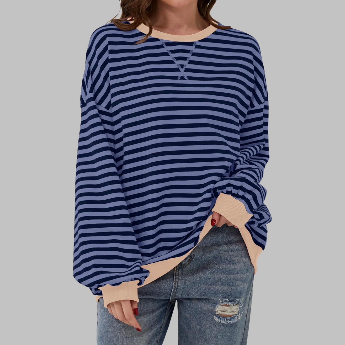 Juna™ | Maglione casual a righe rilassato