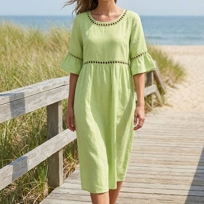 Amara™ | Elegante Abito Midi Camuffa Pancia
