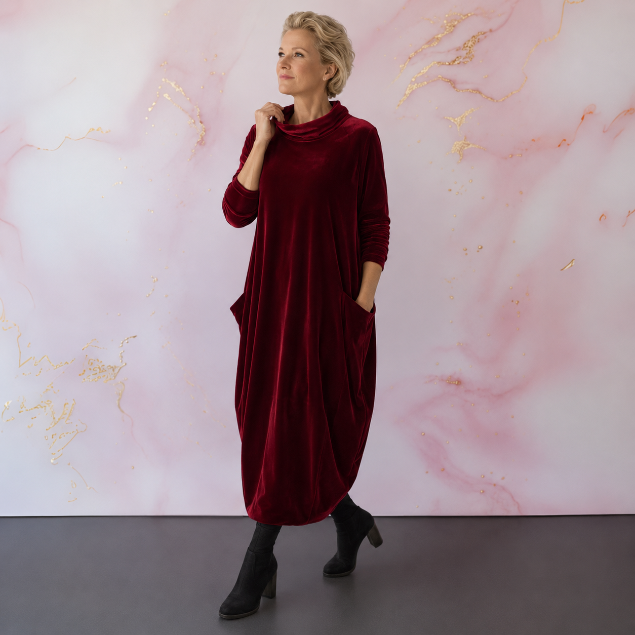 Leona™ | Elegante Vestito Maxi in Velluto
