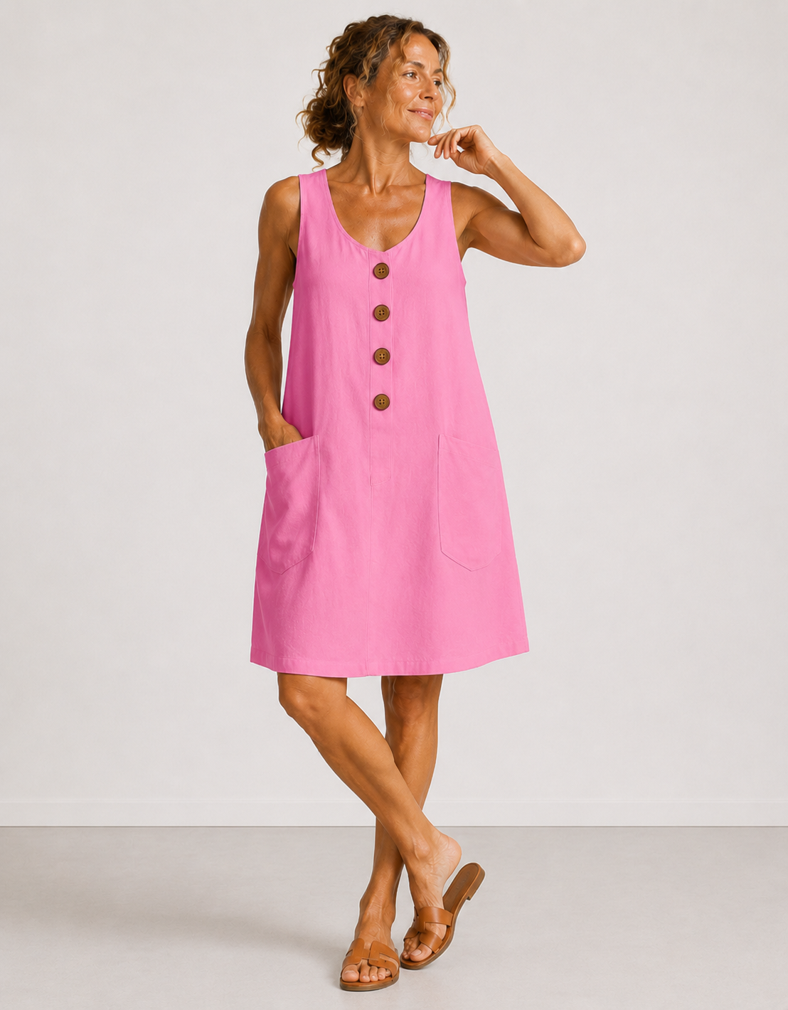 Maud™ | Abito di Cotone Camuffante per la Pancia con Bottoni