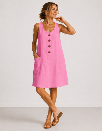 Maud™ | Abito di Cotone Camuffante per la Pancia con Bottoni