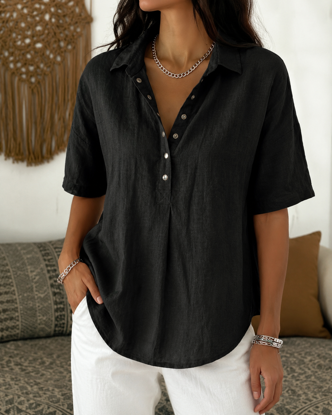 Helena™ | Blusa in Lino Leggera