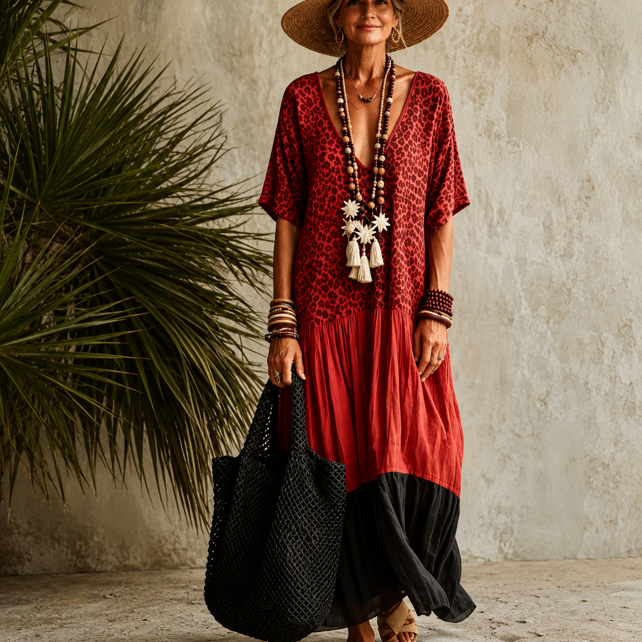 Aveline™ | Abito Maxi Bohemien con Design Coprente per la Pancia