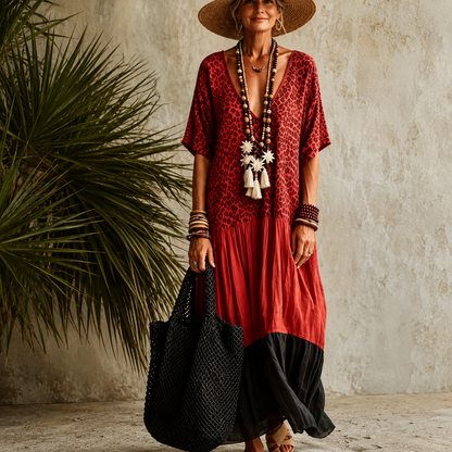 Aveline™ | Abito Maxi Bohemien con Design Coprente per la Pancia