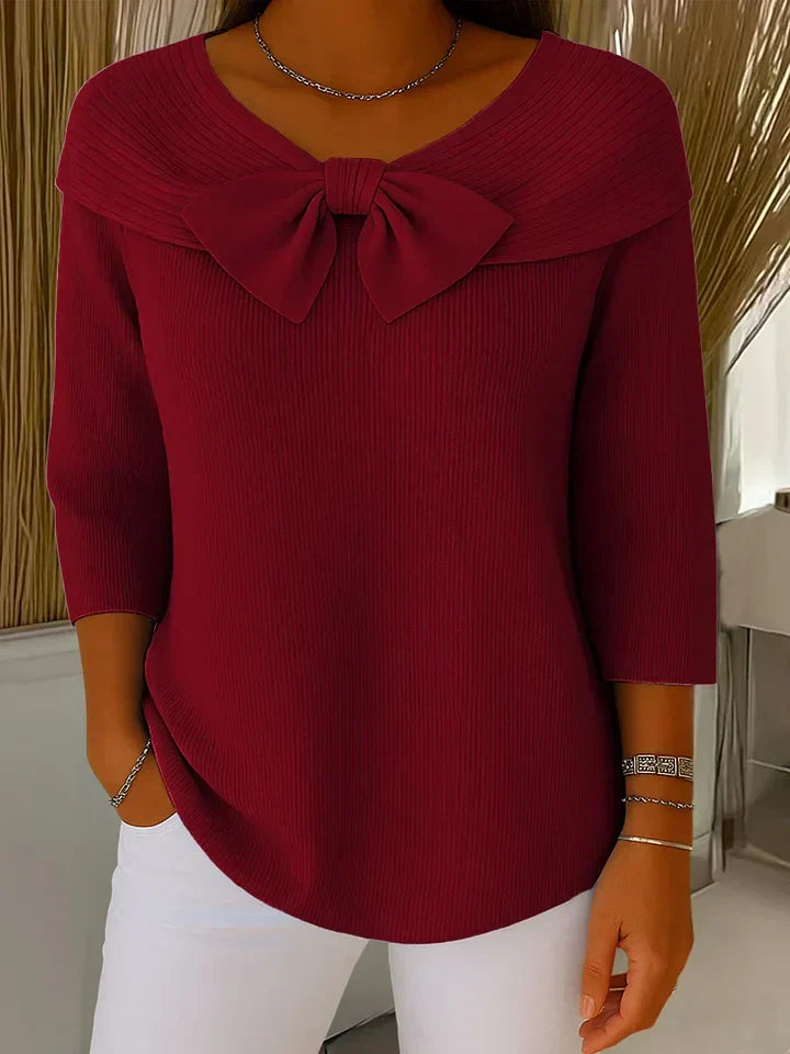 Lirya™ | Elegante top a maglia con fiocco