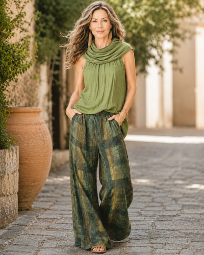Éva™ | Set Bohemien a Due Pezzi con Pantaloni Larghi