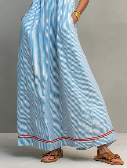 Elina™ | Maxi Abito A Righe Leggero