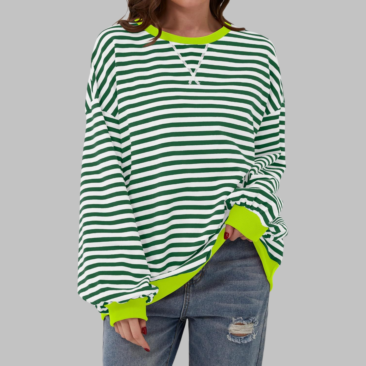 Juna™ | Maglione casual a righe rilassato