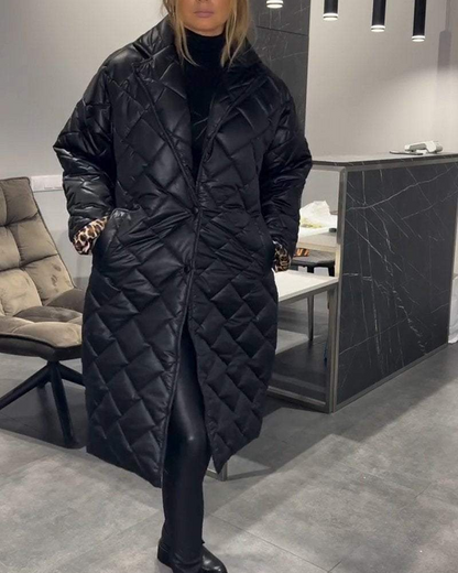 DIASY - Collo Relaxed Cappotto di Cotone di Media Lunghezza