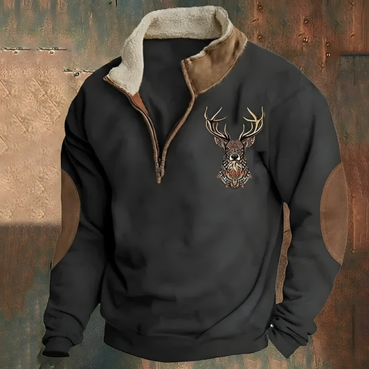 Roan™ | Maglione Casual Ricamato a Mezzo Zip