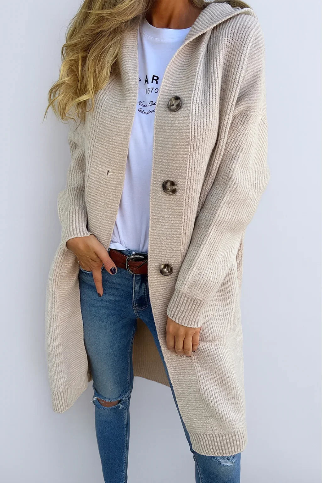 Sola™ | Elegante cardigan con cappuccio