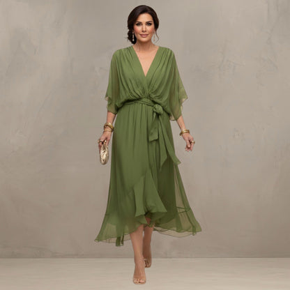Marta™ | Elegante Abito Midi in Chiffon