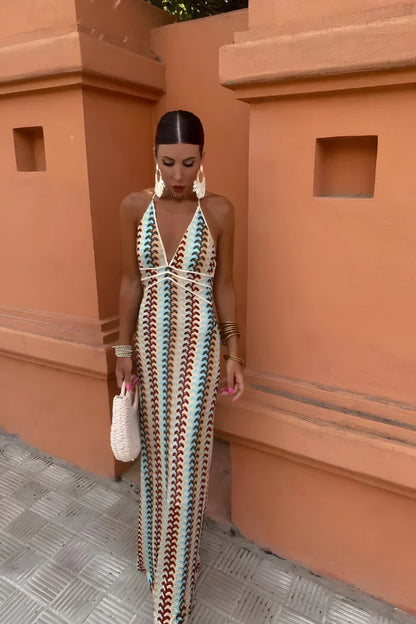 Solena™ | Abito maxi boho con schiena scoperta