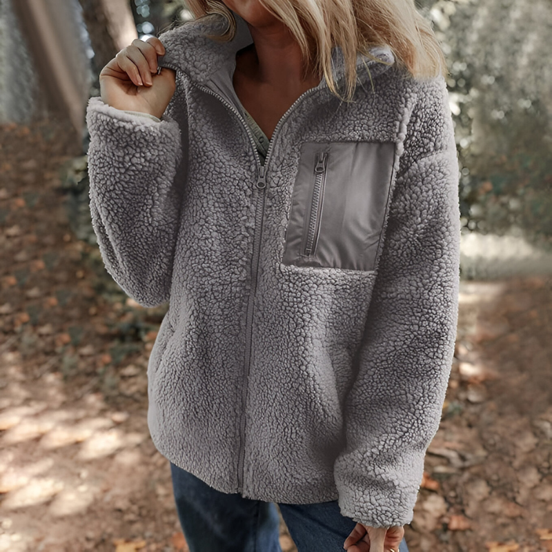Faye™ | Giacca in Teddy Fleece Calda con Zip