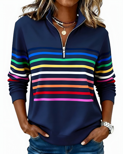 Kira™ | Maglione a zip a righe confortevole