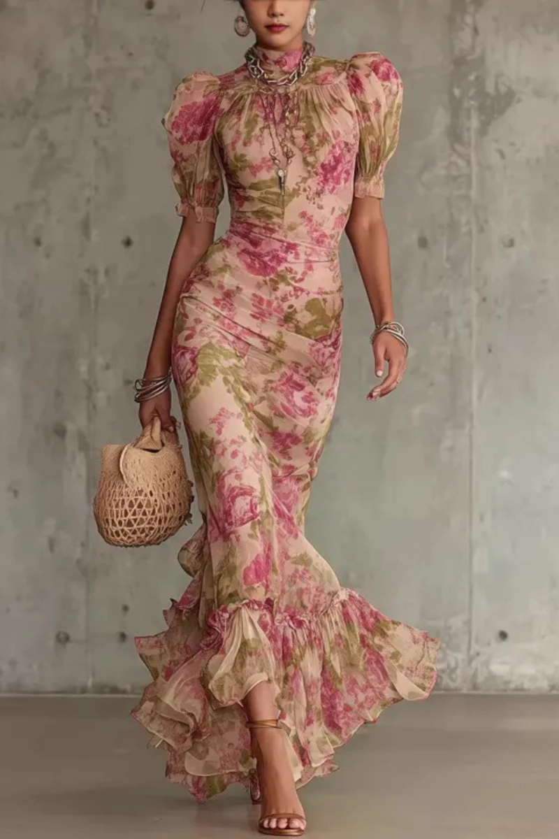 Vina™ | Elegante Maxi Abito a Fiori