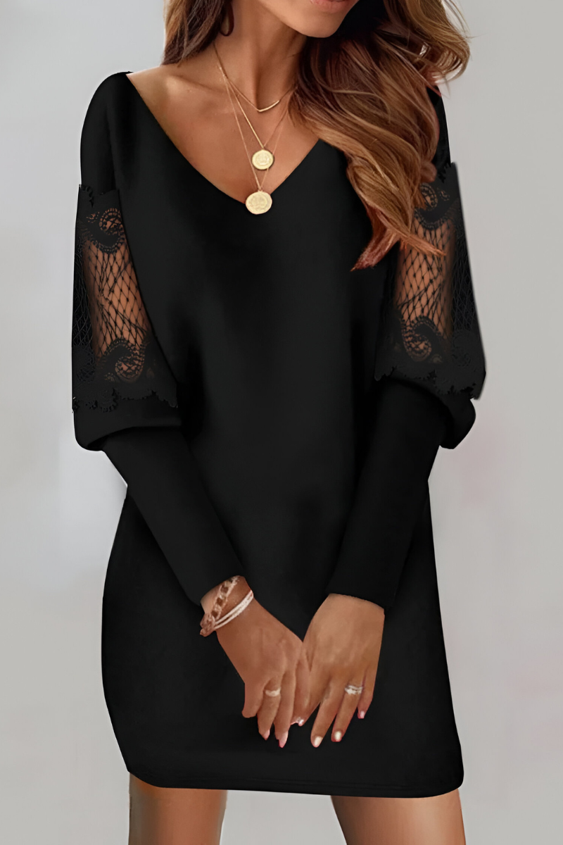 Mila™ | Elegante Abito con Maniche in Pizzo